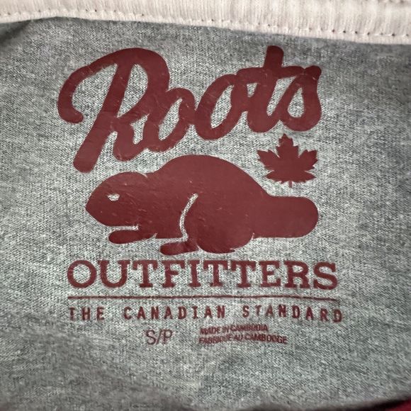 Roots Shirt Womens Small Gray Red Raglan Baseball‎ Tee Sporty Casual Versatile - Picture 6 of 7